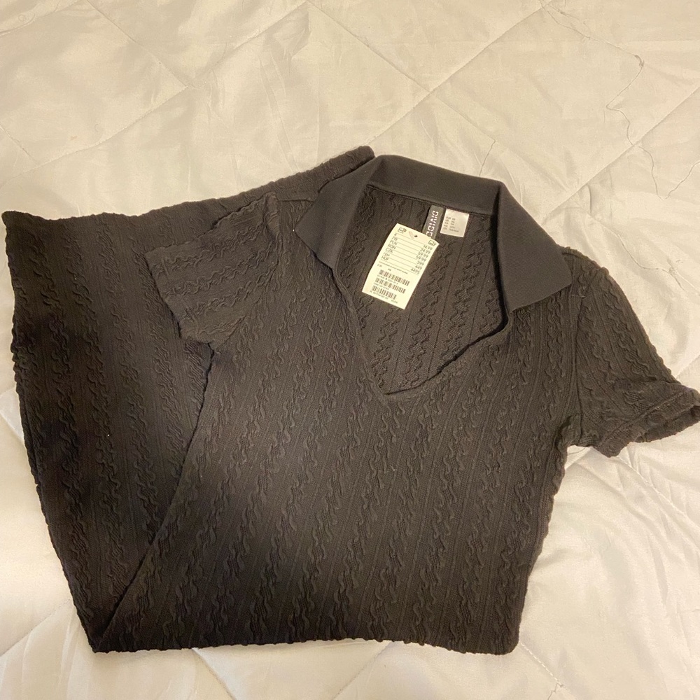 Black pattered bodycon dress size xs
